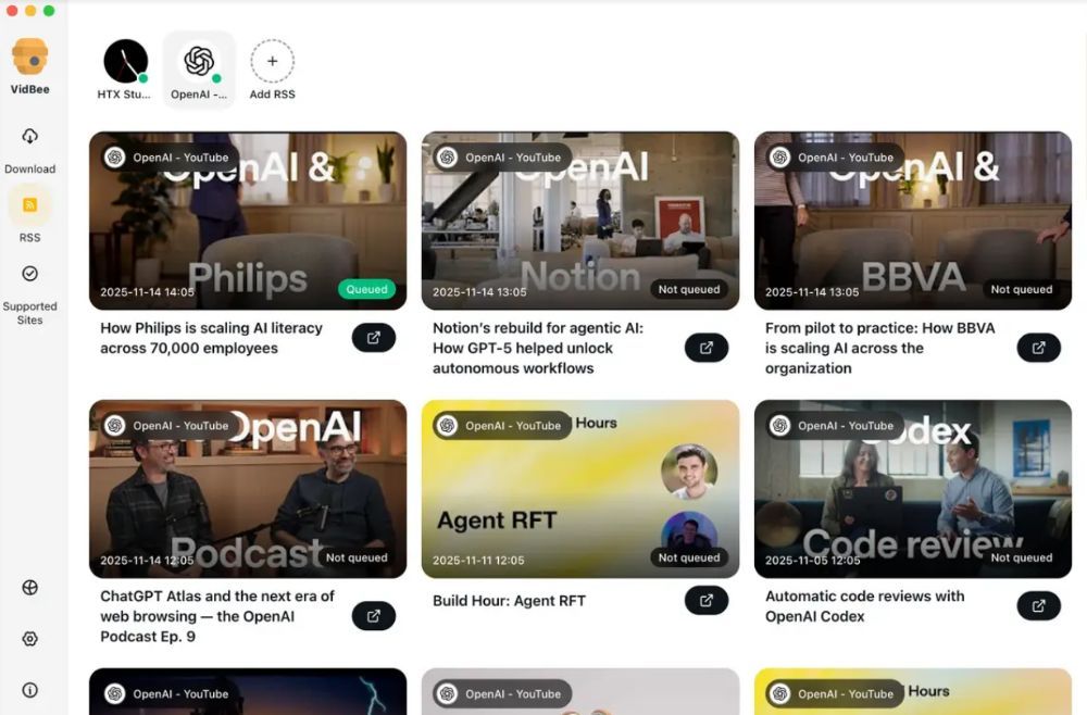 VidBee RSS订阅功能 VidBee RSS订阅功能